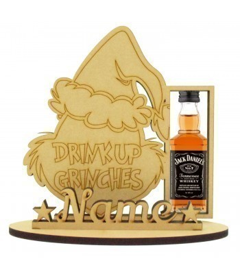 6mm 'Drink Up Grinches' Jack Daniel's Miniature Christmas Holder on a Stand - Stand Options